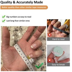 3-Pack Tape Measure Body Double Scale Soft Measuring Tape 60inch (150cm), Fle…