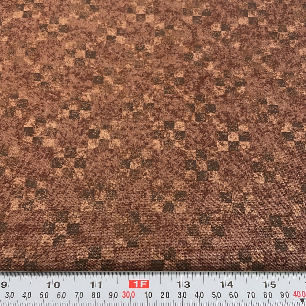 Wilmington Prints Brown Checkered Cotton Fabric by the Half Yard 18″ x 44″