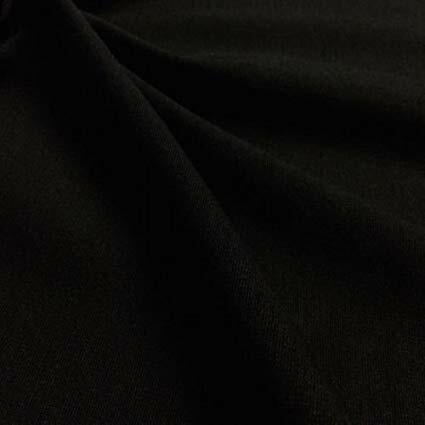 Ponte Di Roma Double Knit black Polyester Spandex Lycra Stretch sold by yards