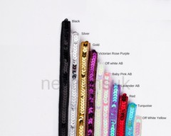 Sequin Ribbon Trimming Tape Border 10mm,Single Line Embellishment Neotrims