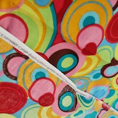 2010 Fabric Material Circles In Circles Hippie Mod 39 x 43 “