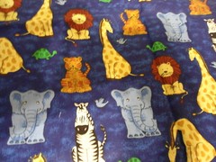 BLUE ARK ANIMALS ALL OVER FABRIC 1 YARD 44″ WIDE PLUS 15 INCHES