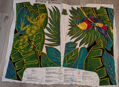 Boxer Bonanza Tropical Rainforest Jungle Princess Fabric Panel Toucan Iguana