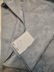 Light blue floral brocade synthetic silky fabric 2 yards of 60″ wide