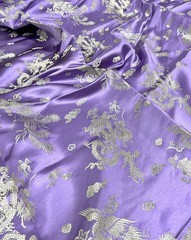 Arisa LAVENDER Dragon Brocade Chinese Satin Fabric for Cheongsam/Qipao, Apparel