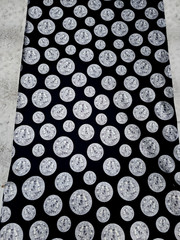 NEW Silver Disco Balls Dance on Black Cotton Sold By The Yard – Nice!