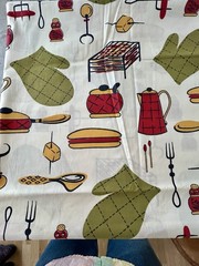 Retro Vintage BBQ Fabric 36”x60” MCM Vintage Fathers Day
