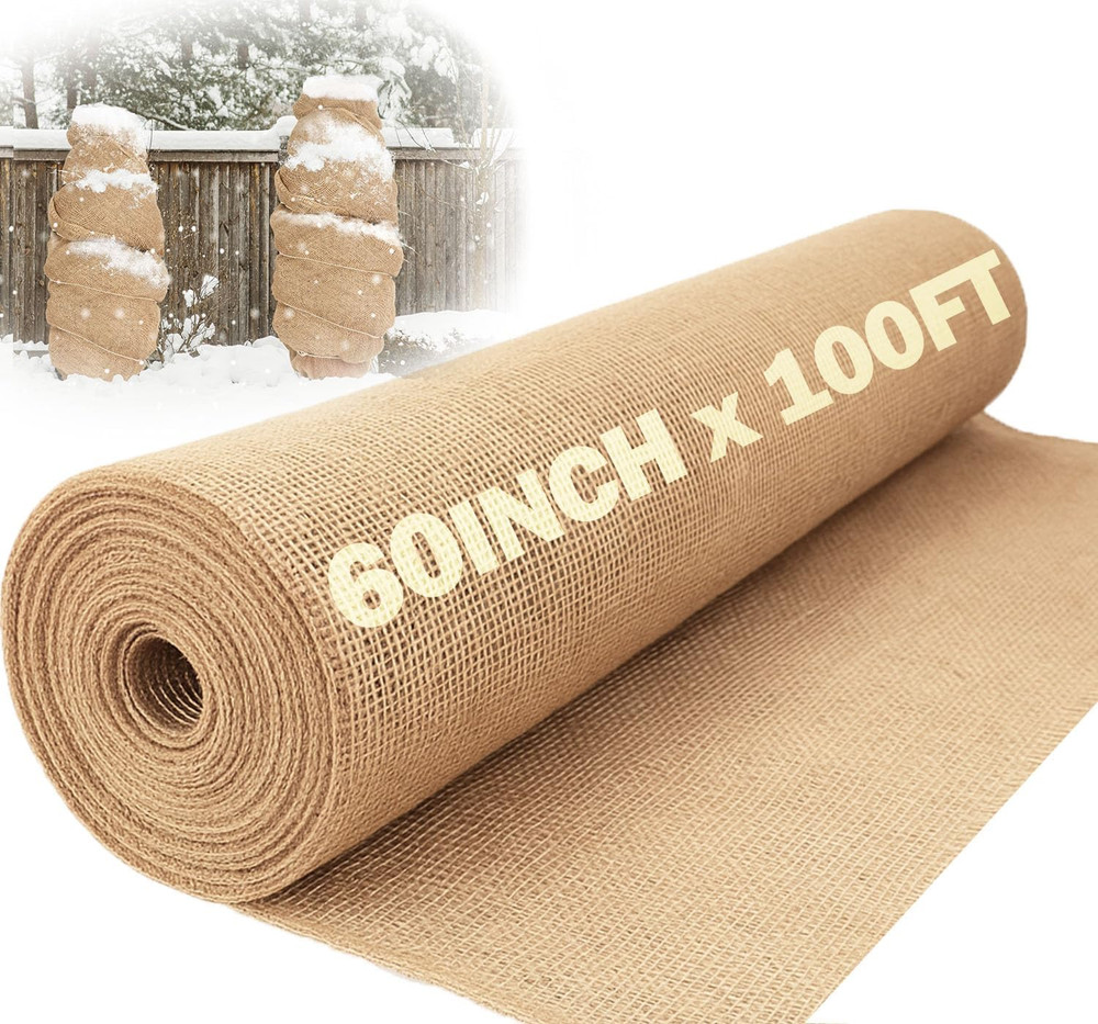 60″ X 100 Feet Burlap Fabric Roll 33 Yards – Burlap Fabric by the Yard for Tree