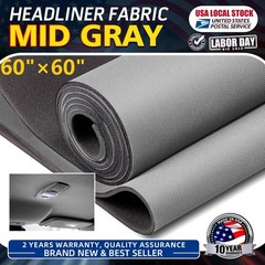 60″×60″ Medium Gray Knit Material Headliner Fabric Reupholster Aging/Smell Roof