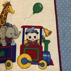 VIP Cranston ABCD ZOO TRAIN Fabric Pillow Panel 100% Cotton USA 16 x 13 Wall Art