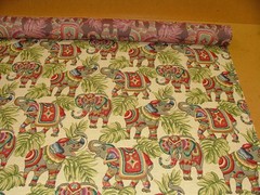 Elephant Tapestry Upholstery Fabric Curtains Cushions Throws Craft Footstool Use