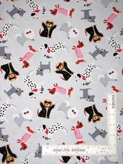 Puparazzi Pups Dalmatian Dachshund Dogs Gray Cotton Fabric Studio E By The Yard
