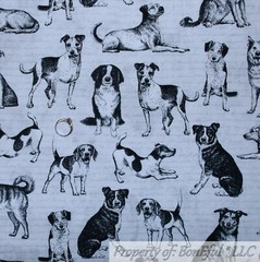 BonEful Fabric FQ Cotton Quilt B&W Cow Scenic Farm Animal Red Tractor Green Tree