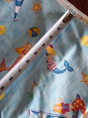 2002 Clearwater Fabrics-Blue-Mermaids -Beach-Relaxing-Vacation-3.75 yards x 44″