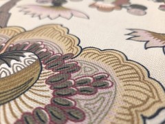 Belle Maison HAWTHORNE LINEN Beige Yellow Green Floral Designer Drape Uph Fabric