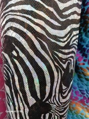 1 yard 4 way stretch Spandex Swimwear And Halloween Costumes White Tiger Foil