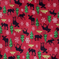 Moose Lodge Print Fleece Fabric – 60″ Wide – Sold by The Yard & Bolt