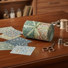 Vintage William Morris Flowers Quilting Fabric 100 Pcs Pack Patchwork DIY Craft