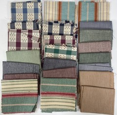 22 pcs Homespun Lot Cotton Quilting Fabric Checks Plaids Stripes Assorted Sizes
