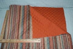 Stripes Brown Orange Pre-Quilted Fabric-1/2 Yd (18 Inches)x 44W Fast Shipping