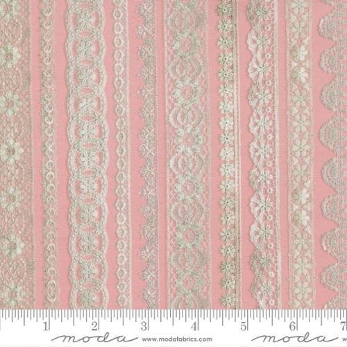 Moda Quilting Fabric by the yard Cotton Junk Journal Blush Antique Lace 7418 14