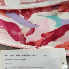 Modern Floral Abstract Twill Fabric 59×75″ Woven Polyester Blend