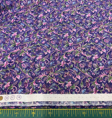 HOFFMAN CALIF. INT. – KASHMIR #B640-PURPLE FLORAL – 1 1/8 YARD