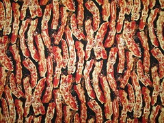Bacon Strips Stacked Bacon Snacks Food Cotton Fabric BTHY