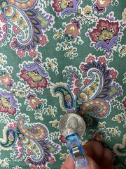 Vintage Cranston Paisley Sage Green Cotton Quilting Fabric Spring Floral 2.75 yd