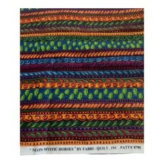 Fabri-Quilt 4.75 YDS x 45″ NEON MYSTIC HORSES Fabric
