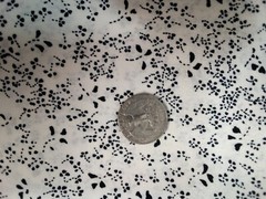 Merry Mary Fabrics White with Black Floral Vtg. Synthetic Fabric Silky 31″ x 44″