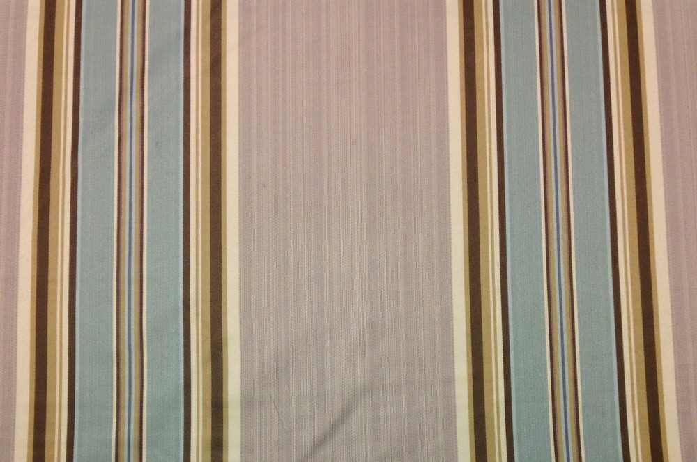 P KAUFMANN SATEEN STRIPE BEIGE BLUE POLISHED SATEEN FABRIC BY THE YARD 58″W