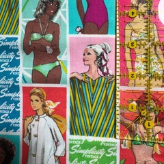 5 1/2 Yards PIN UP 1950’s Retro Girls Simplicity Quilt Fabric Cotton Swimsuit
