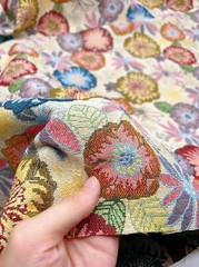 Hollyhock Vintage French Jacquard Upholstery Tapestry Fabric for Sewing Sofa BTY