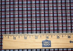 4+ Yards Joann Fabric Plaid Black White Red Blue Quilt Cotton Sewing OOP