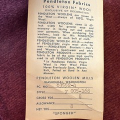 PENDLETON Virgin Wool 6+Yd Remnant 60″ Wide Burgundy Sponged Medium Weight Label