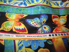 Cotton Fabric Kona Bay 2011 Striped Bright Multicolored Floral Stripe BTY x 44