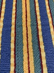 Vtg Striped Fabric Remnant By Debbie Mumm For SSI Green Golden Yellow Blue