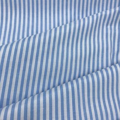 1/8″ Light Blue and White Striped Fabric Lightweight Polycotton 57″W x 36″L