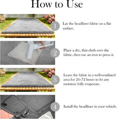 Suede Headliner Fabric, 96″ L×60″ W Grey Car Headliner Material, Tela para Tapiz