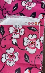 White & Black Florals Pink “London” by Dena Design FreeSpirit Fabrics 44 x 6 ½”