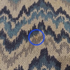 Upholstery Fabric Chevron Flame Stitch Tapestry Blue Ivory Navy 2.944 yards VTG
