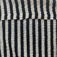 Vintage Black And White Stipe Stretch Knit Fabric 1 3/4 Yard x 72in NOS