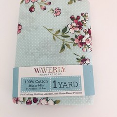 Waverly Inspirations Cotton Small Floral Ink Color Sewing Fabric 1 yard 36×44