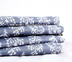 Indian 100% Cotton Fabric 44” Wide Floral Print Sewing Apparel Dress Drape 1Yd