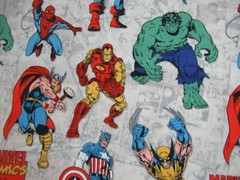 Marvel Super Imposed Hero Character Camelot Quilt Cotton Fabric 1YD X 43″W NEW