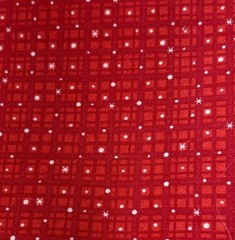 Red Cotton Fabric 10″x42″ White Star Grid Pattern Sewing Quilting Crafts