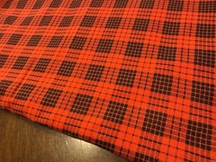 Vintage Red Black Homespun Check Plaid Cotton Fabric 5+ YARDS 42″W Country Farm