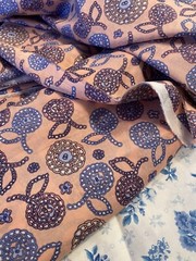 Peachy Pink Cotton Fabric Free Spirit Westminster Fibers Indigo BTY 44 Knitters