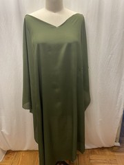 100% Crinkled Silk Crepe de Chine Olive Moss Army Green Fabric 1 Yd. Long 52″ W